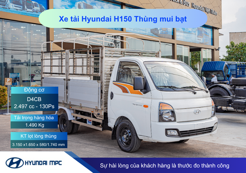 Xe tải Hyundai H150 thùng mui bạt 1.5T